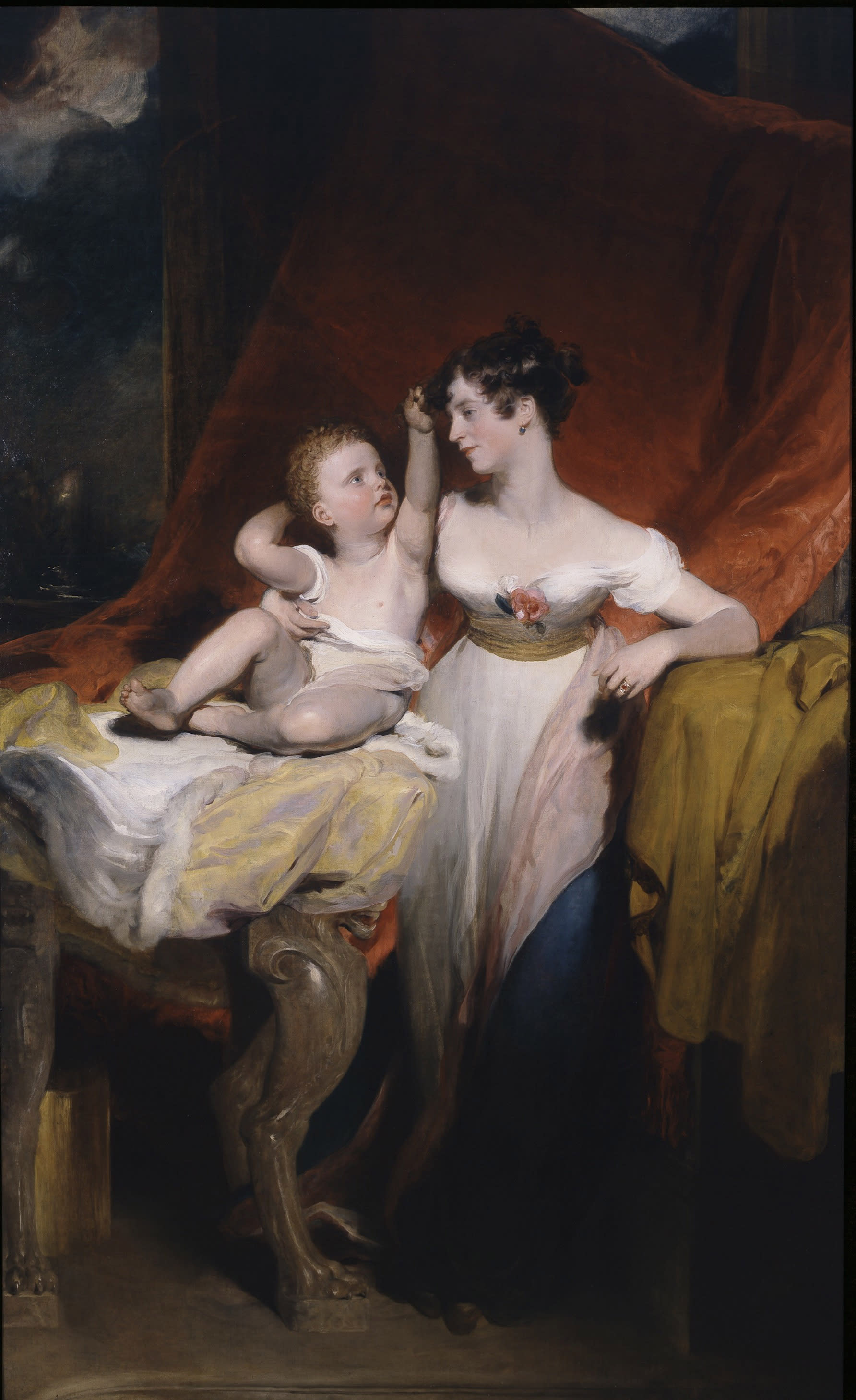 Portrait of Anne, Viscountess Pollington, later Countess of Mexborough (1783–1870), with her son, John Charles George (1810–1899), later 4th Earl of Mexborough